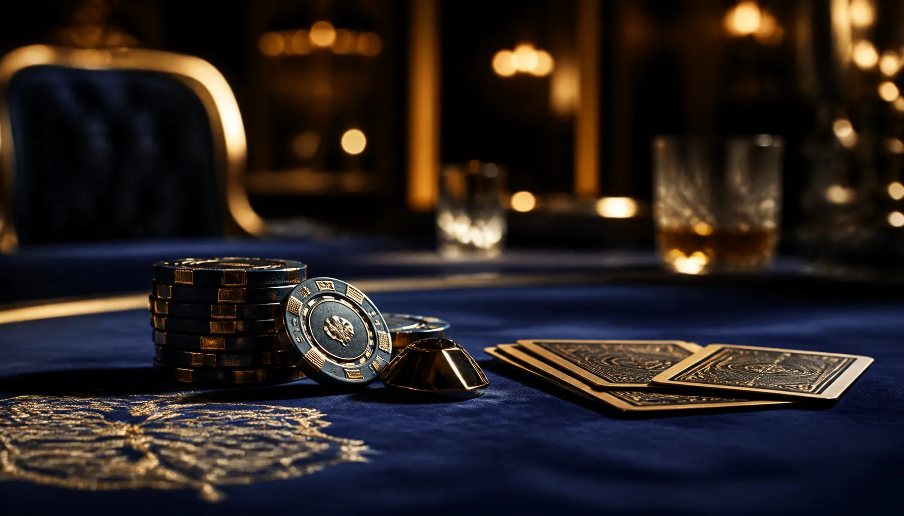 Close-up of gleaming gold coins scattered on deep burgundy velvet surface under warm cinematic light